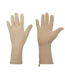 unisex Long Fingerless Sun Gloves UPF 50+ Beige / S
